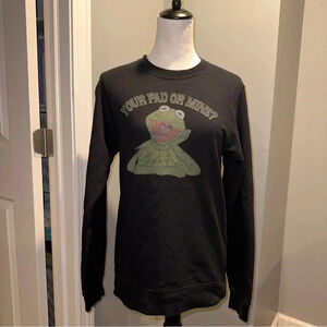 Kermit the Frog “Your Pad or Mine?” Disney Black Crewneck Sweatshirt